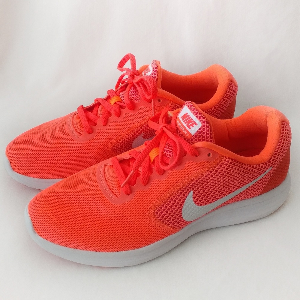 EUC Nike Revolution 3 Neon Orange Size 9, Women's